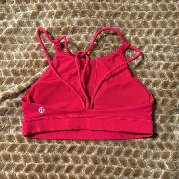 EXCELLENT Lululemon Trinity Sports Bra Currant Red Crop Top Yoga Training 4 - Picture 4 of 8